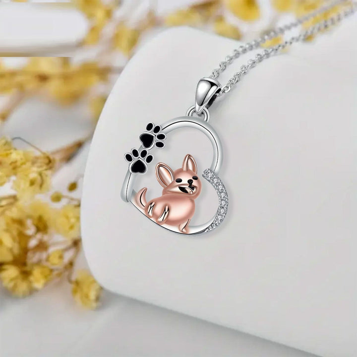Alice Design | Heartfelt Friend Dog Necklace in Rose Gold