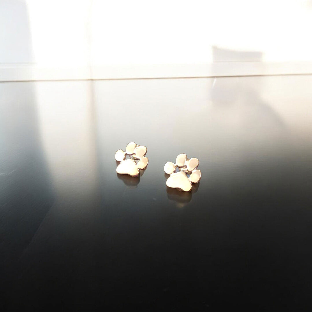 Stainless Steel Paw Earrings Hypoallergenic