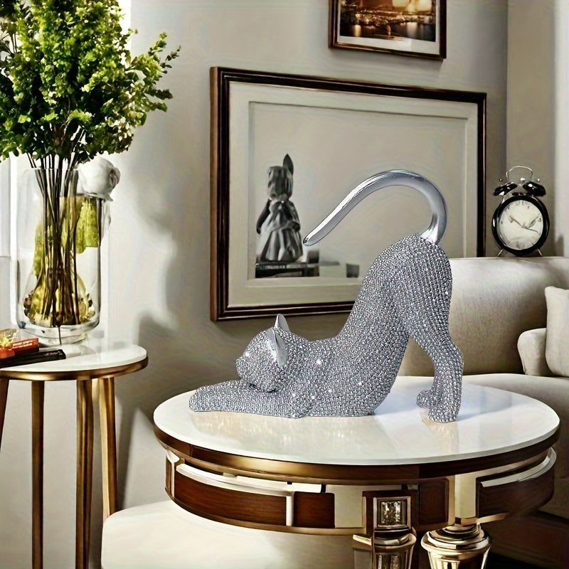 Stretching Cat Sculpture