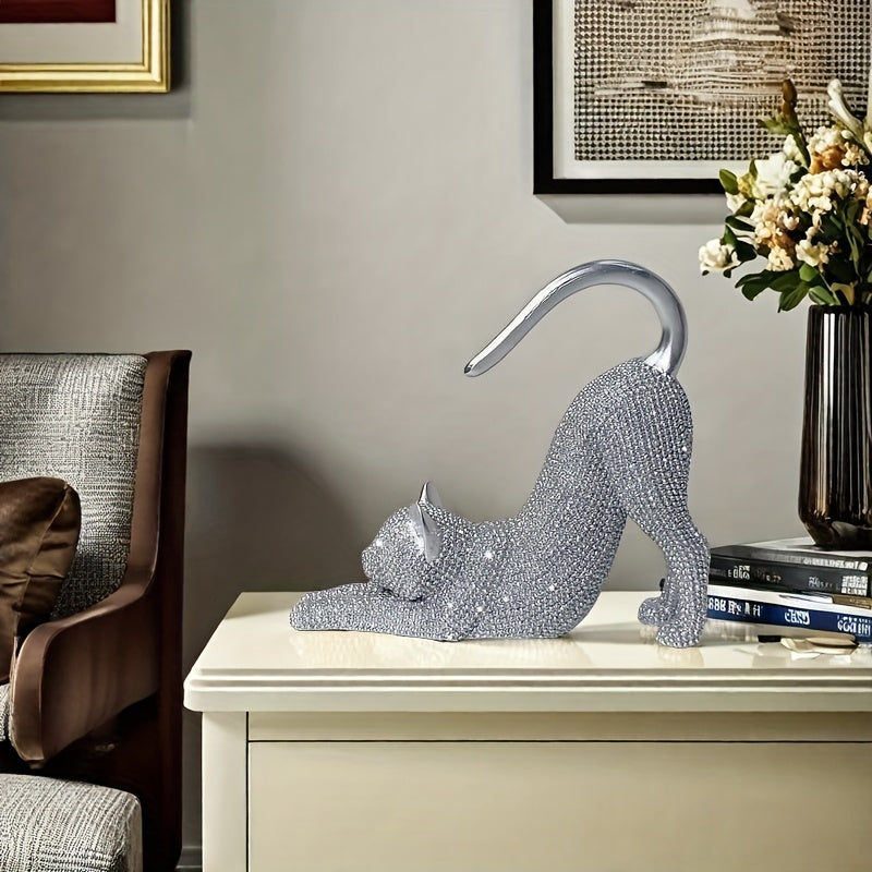 Stretching Cat Sculpture